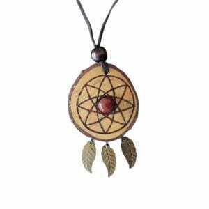 תליון עץ לוכד חלומות עם ג'ספר - עבודת יד