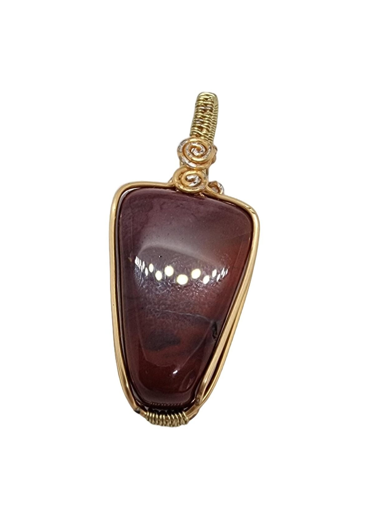 תליון אבן ג'ספר אדום עבודת יד